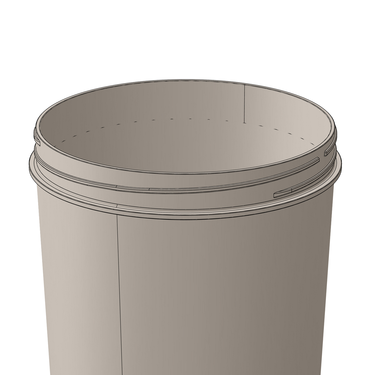 Beige reusable container pot showing perforated holes near the top rim.