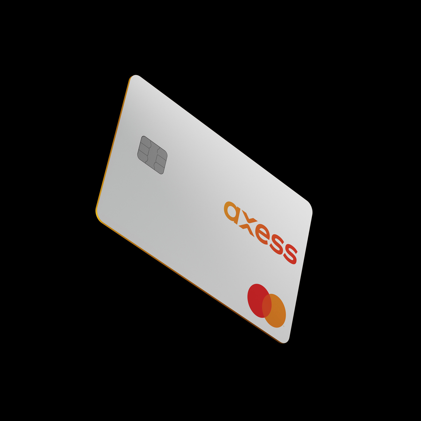 White Akbank Axess payment card angled on a dark background.