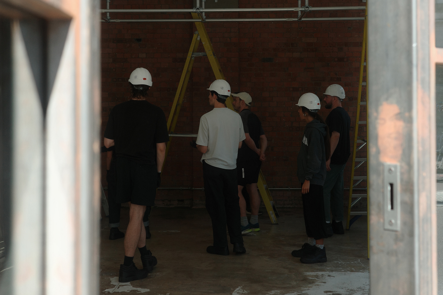 BLOND team members setting up BLOND LABORATORY exhibition during London Design Festival
